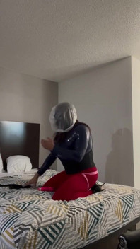 Latex Sissy Tries Breathplay for the First Time