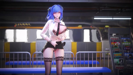 MikuMotion: [mmd]圣路易斯碧蓝航线 一分一秒 Ol制服包臀裙蕾丝丁字裤 秘书