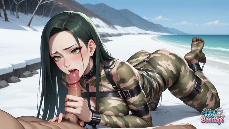 Anime BDSM Bondage: Сексуальная БДСМ-игра на пляже - самый горячий способ получить оргазм в бондаже!