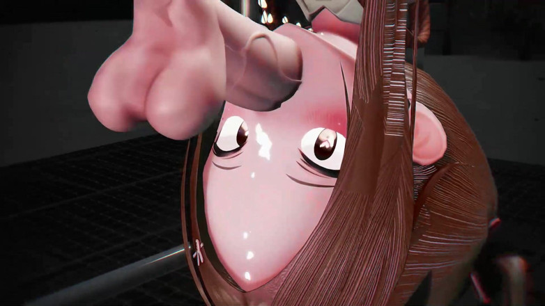 Smixix: Связанная хентай бондаж, минет типа Lo Mmd 3D, коричневый цвет волос, правка Smixix