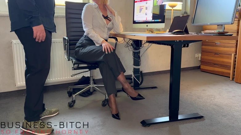 Business Bitch: Hot Secretary in Office Pants Has Job Interview BJ Sex...