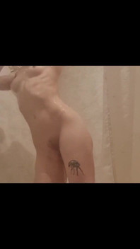 Skinny Teen with Cute Ass Shows off in Shower and Plays with Tits