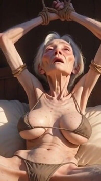 Old Granny Rope Bondage - Tight Pussy Needs to Be Filled