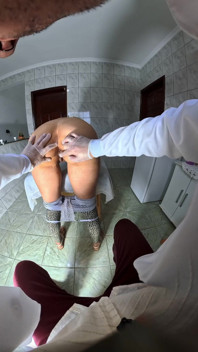 Little Blind Had Orgasms with the Pussy Lick and Anal Penetration From the Doctor.