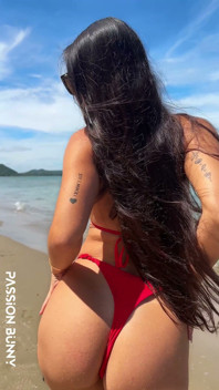 Beauty Chill and Sunbaths in Red Sexy Bikini