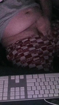 Night Time Masturbation Tease at My Computer with the Webcam on and the Night Time Ready for Action