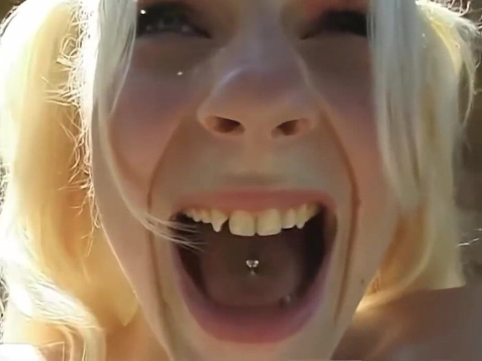 Black Monstercock Force: Petite Blonde Takes Massive 11 Cocks in Public Dogging Anal Gangbang