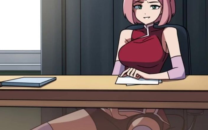 LoveSkySan69: Kunoichi Trainer - тренер Ninja Naruto - часть 80 - Sakura мастурбирует под столом от LoveskySanx