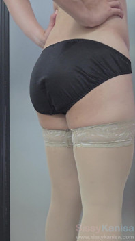 Sissy Kanisa's Fitting Room: Try on New Panties, Japanese Style Black Purple Lace