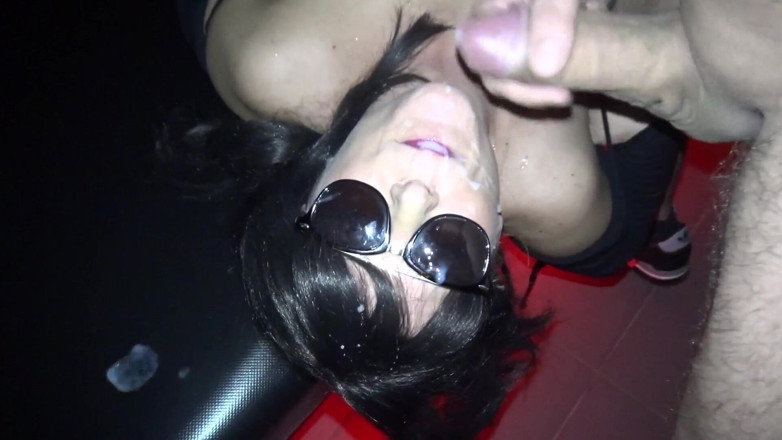 Cumdrinking Wife: Total cum slut at the adult theater