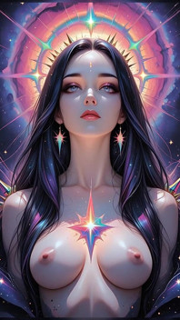 Oracle bayang-bayang ribut batal dengan pelangi Prism Spikes Cosmic Fantasy Ai Ai Slaid Tayangan Slaid