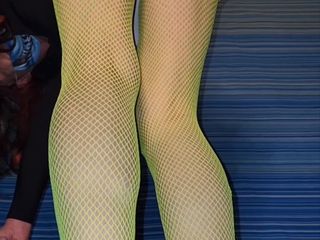 Lizzaali: Doing Some Climbing and Stretching in My Green Pantyhose and...