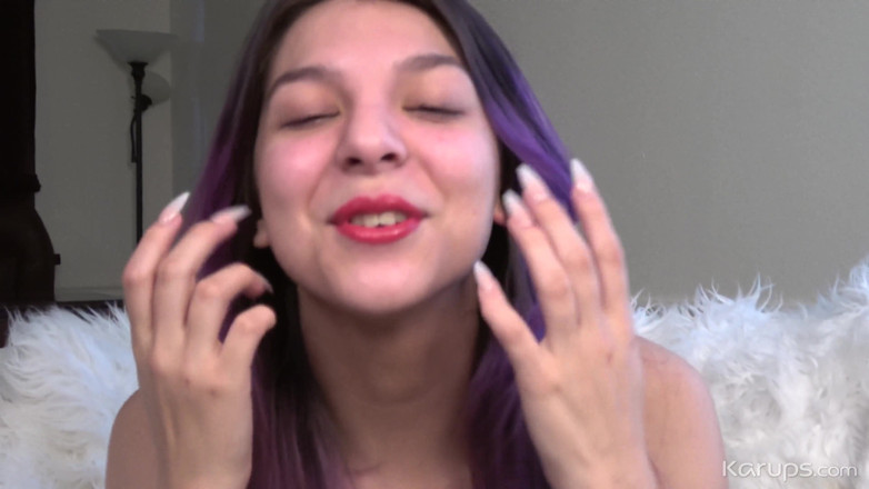 Karups Solo: Hot purple hair 18 year old with huge natural tits rubs...