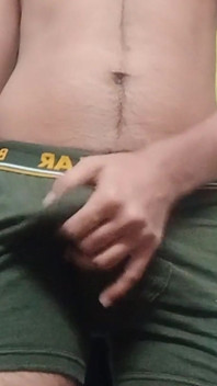 Handsome Man Jerking Underwear Dress