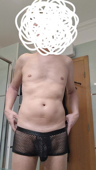 Pulling Down My See-through Boxerbriefs for a Better View