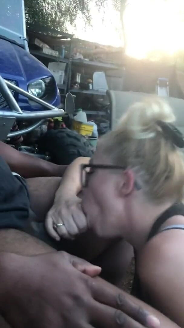 Tickled Pink Productions: White girl sucks big black cock until he cums down...