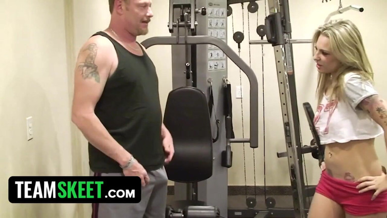 The real workout: Sexy blonde teen fucked hard after workout