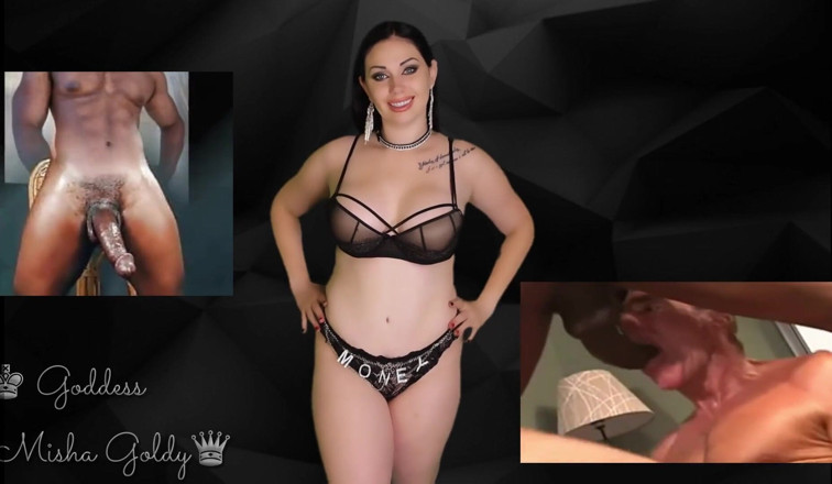 Goddess Misha Goldy: 膝をついて、BBCを喉に流し込む方法を教えてあげる