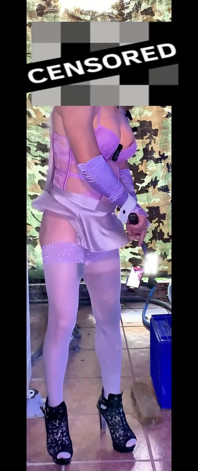 TS Shemale Beautiful Ass in Lingerie Stockings