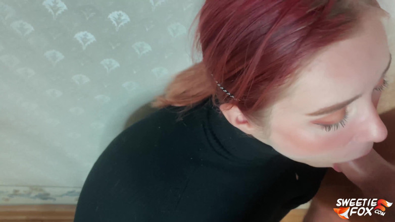 Sweetie Fox: Man facefuck, rough pussy fuck of obedient redhead and cum...