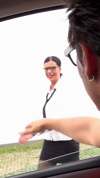 Sexy fuck with sexy milfs in the car with huge cock