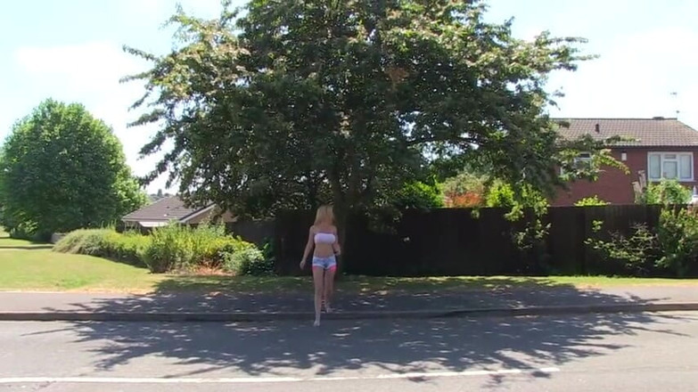 German amateur - 100% German hardcore videos: Astonishing blonde pissing her panties outdoors