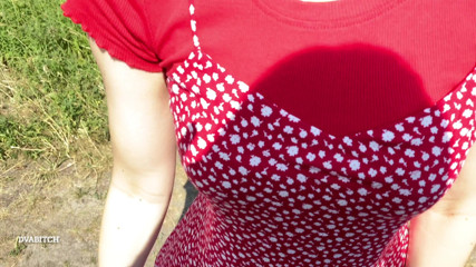 Dvabitch: Outdoor amateur teen POV blowjob, facial cumshot outside
