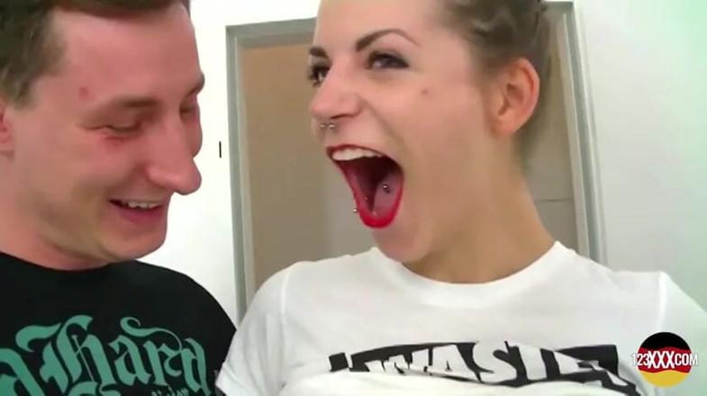 123XXX - 100% Amateurs: Tattooed Teen From German Fucking in the Bathroom