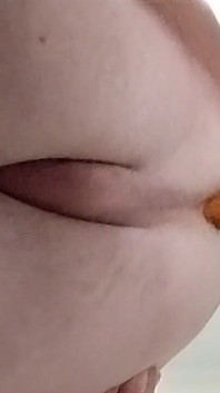 Anal masturbation with the sausage