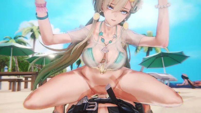 NSFWOtaku: Fale Wuthering - Chisa i Lynae Beach Sex - Animacje Hentai 3D
