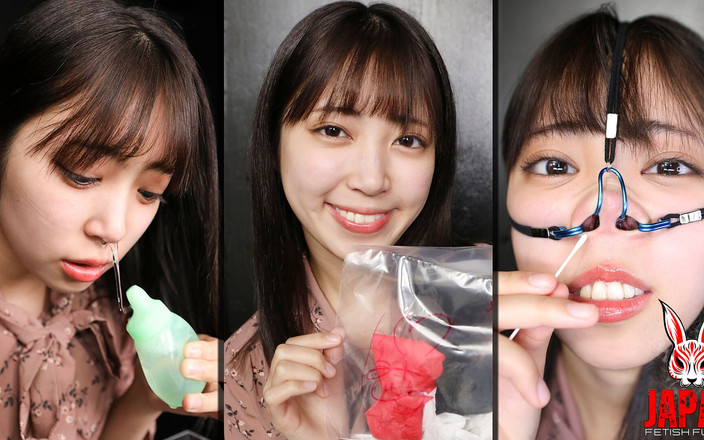 Japan Fetish Fusion: Sara Kagami met haar neus geopend - neushaak, afzuigapparaat en wattenstaafjes
