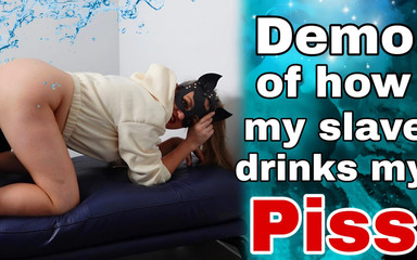 Thumbnail of Femdom Demo of How My Toilet Slave Drinks My Piss