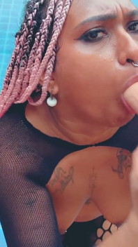 Deep Throat Dildo in Pool