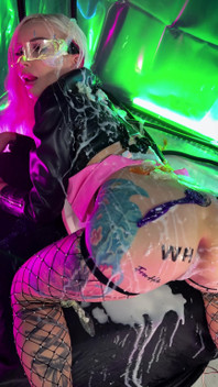 Bukkake & Anal Fisting for a Cyberpunk Slut