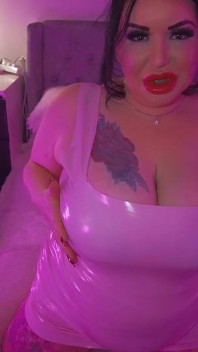 Pink Latex - BBW Deep Throats Her Toys!