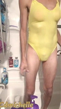 Cdmichelle Wearing Yellow One-piece Swimsuits
