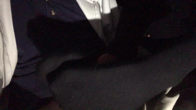 Vortyxx: Footjob in black pantyhose in car