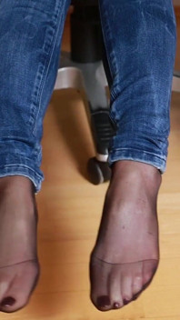 Klick med hög klack på trägolv - Nylon gnugga och skoborttagning Asmr