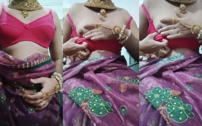 Gaurisissy: India gay crossdresser bottom gaurisissy presionando y jugando con sus...