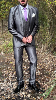 Public Outdoor Masturbation in a Shiny Suit