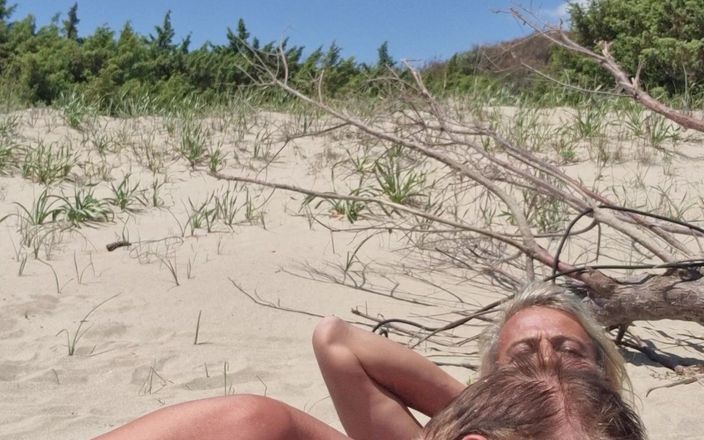 Gigi and David: Nudista beach stripchat sex show Gigindave Transsexual girlfriend public encounter...