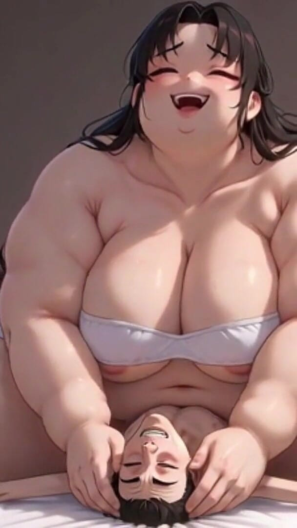 Anime Hentai: Massiv SSBBW krossar mager slav med sin enorma kropp - tung...