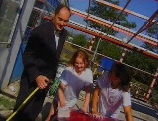 Lucky Cooch: Brunette teens interviewed while car washing