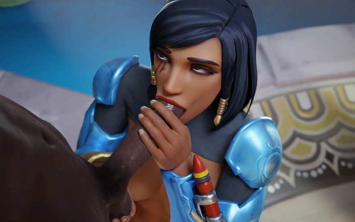 Orlikx: Pharah - tréninkové cvičení v tělocvičně BBC kouření a divoké anální šukání...