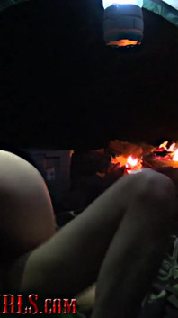Light her butt up campfire sex with my fuck buddy