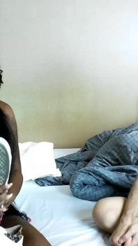 Ebony Teen Princess Foot Fetish and Foot Smelling Milking