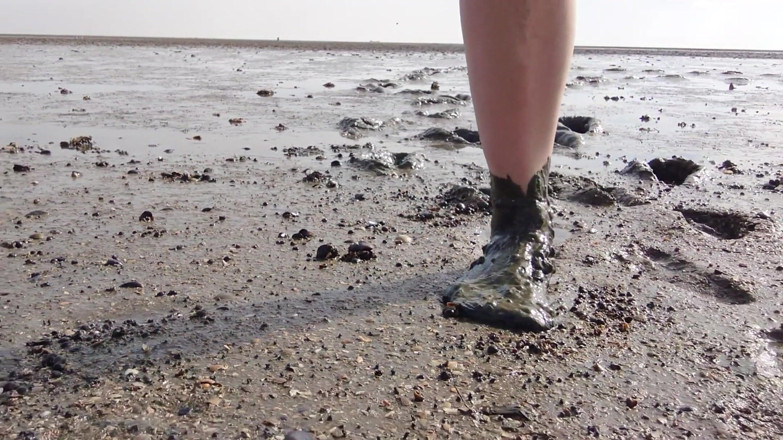 Footfetish: In Fine Stockings in the Wadden Sea of Wangerland
