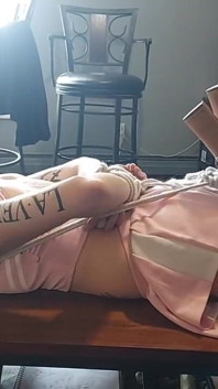 Hogtied Tranny with No Escape