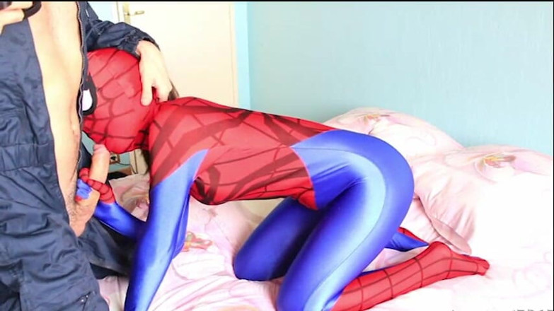 Nylon Xtreme: Zentai super-heroines spider girl fuck &amp; blow