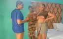 African Lesbians: Curve din ghetou în 3 direcții lingând țâțele și pizdele umede